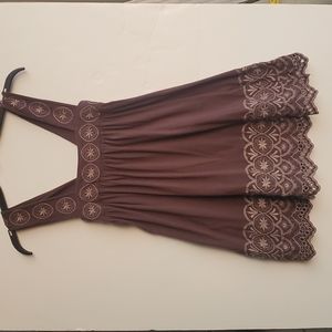Vertigo Paris brown and tan embroidered tank